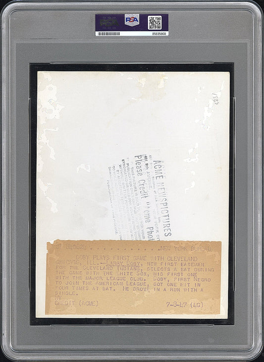 1948 Larry Doby & Steve Gromek “The Embrace” Iconic Image Original TYPE I Photo PSA/DNA