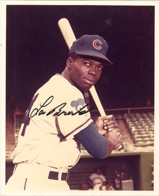 Lou Brock Signed AUTO TYPE II rookie era Chicago Cubs Signed AUTO 8x10 Photo