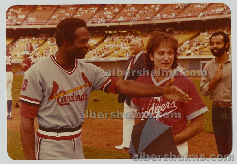 1979 Lou Brock Cardinals HOFer & Movie Star Robin Williams Original TYPE I Snapshot Photo