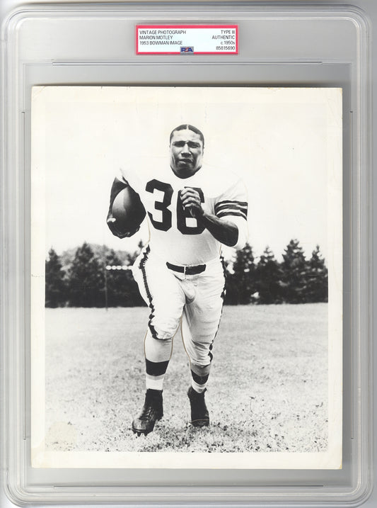 1950s Marion Motley African American Football Pioneer HOFer Original Photo Image used for his 1953 Bowman #9 Football Card PSA/DNA