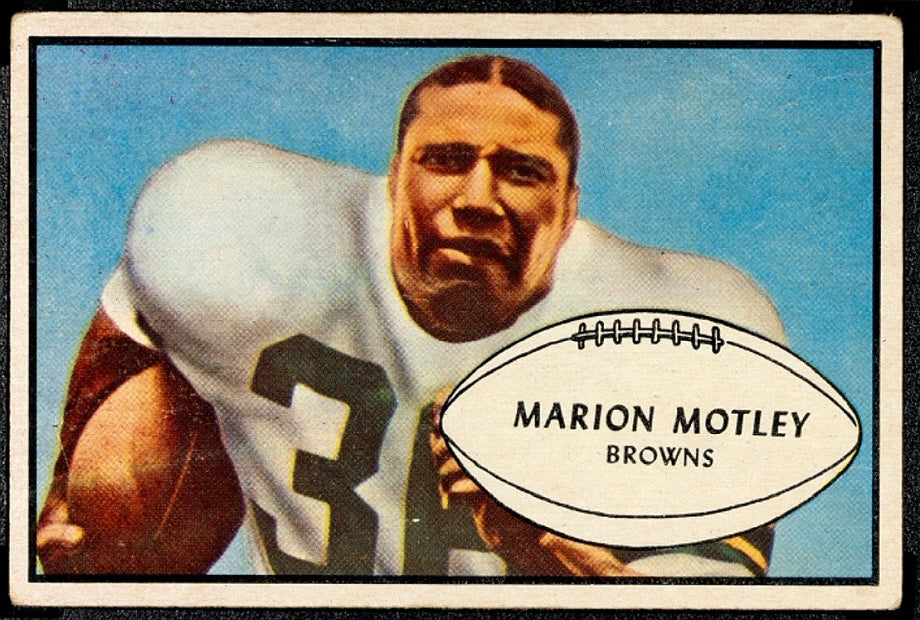 1950s Marion Motley African American Football Pioneer HOFer Original Photo Image used for his 1953 Bowman #9 Football Card PSA/DNA
