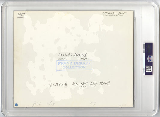 1957 Miles Davis Frank Driggs Collection Original TYPE I Photograph PSA/DNA