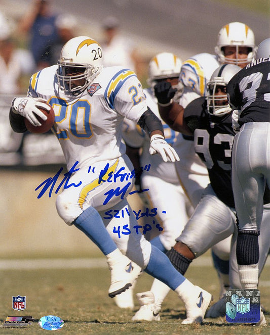 Natrone Means Signed AUTO 8x10 Photo San Diego Chargers /w Great Inscriptions CSA Show HOLO & COA