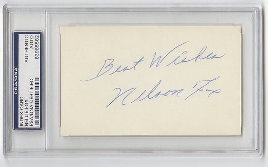 Nellie Fox Signed AUTO 3x5 Index Card Baseball HOF D.1975 at age 47 PSA/DNA
