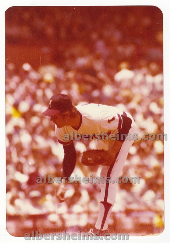 Circa 1977-79 Nolan Ryan Releases on the Mound California Angels Original TYPE I Snapshot Photo