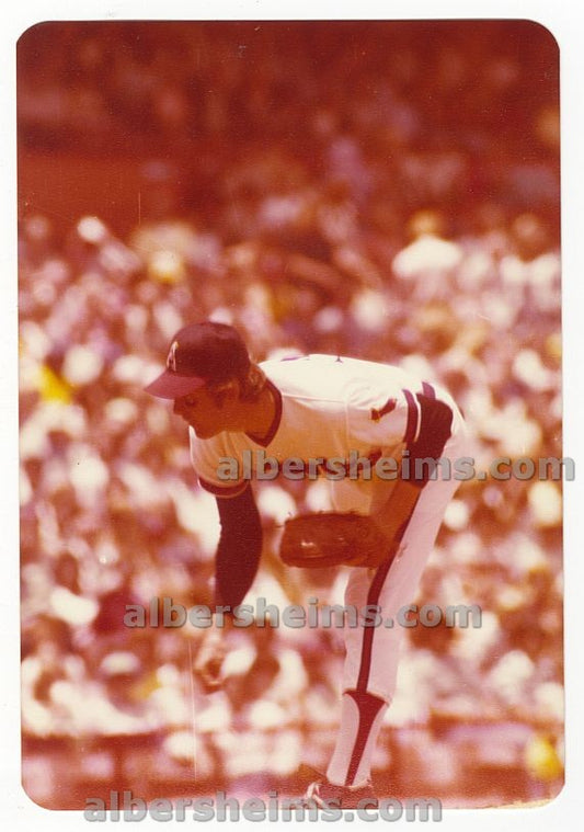 Circa 1977-79 Nolan Ryan Releases on the Mound California Angels Original TYPE I Snapshot Photo