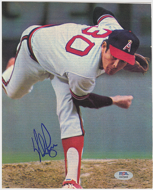 Nolan Ryan Vintage Signed AUTO Photo California Angels Baseball HOF PSA/DNA