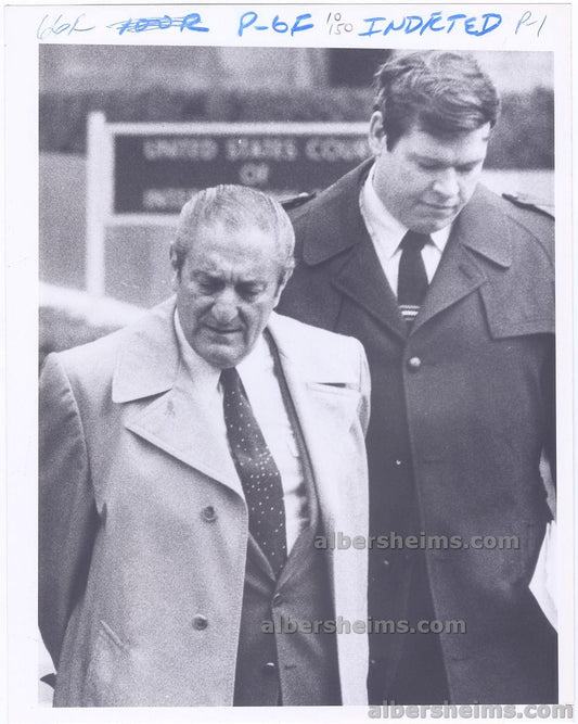 1984 Big Paul Castellano Mafia Mob Boss Taken into Custody by the FBI Original Press Photo