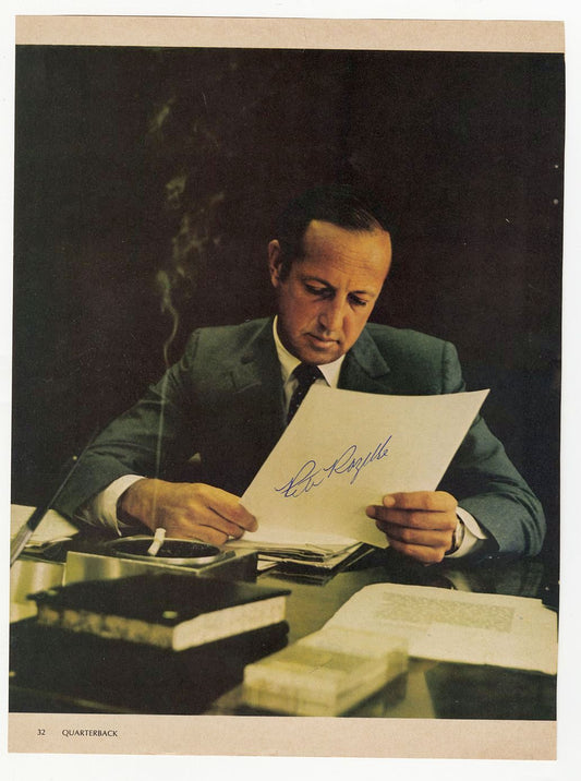 Pete Rozelle Signed AUTO Sport Magazine Color Photo 1960s Pro Football HOF D.1996