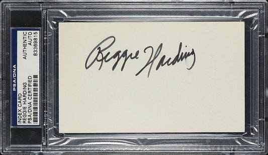 Reggie Harding Signed AUTO 3x5 index card Crazy Life Story Murdered at age 30 Pistons Bulls Pacers PSA/DNA