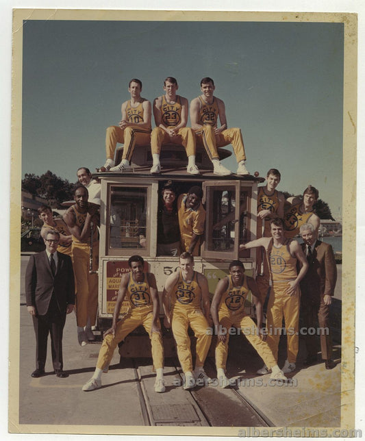 1969-70 San Francisco Warriors Basketball Team on Cable Car Original TYPE I Photo