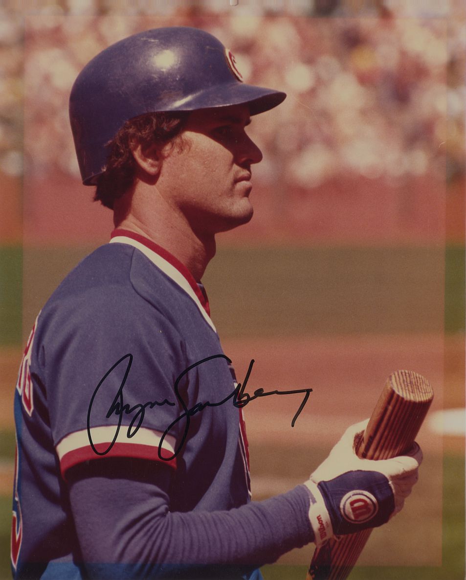 Ryne Sandberg Signed AUTO 8x10 Photo /w Early Career Circa 1982-83 Signature