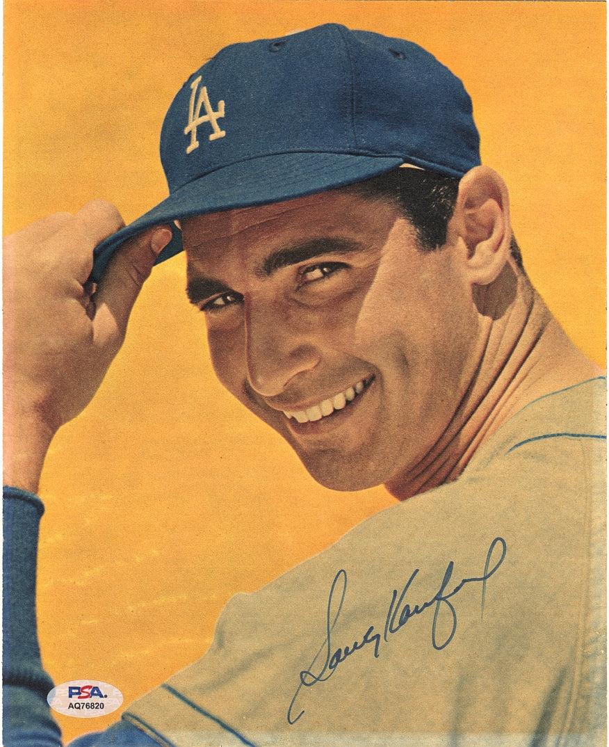 Sandy Koufax Vintage Signed AUTO Photo L.A. Dodgers Baseball HOF PSA/DNA