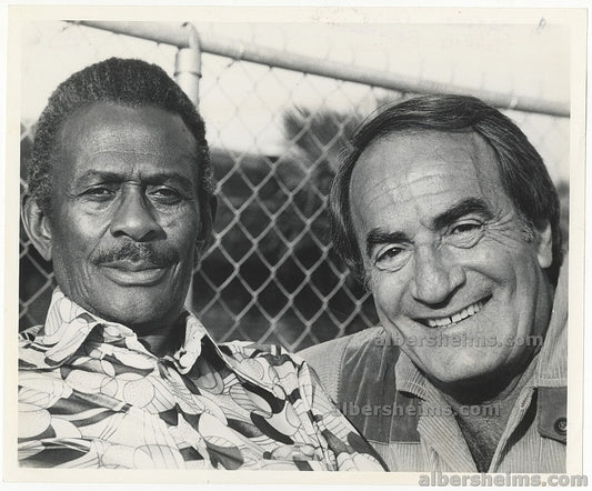 Satchel Paige & John Beradino Original TYPE I Photo on the Movie Set of the Paige Biopic, “Don’t Look Back”