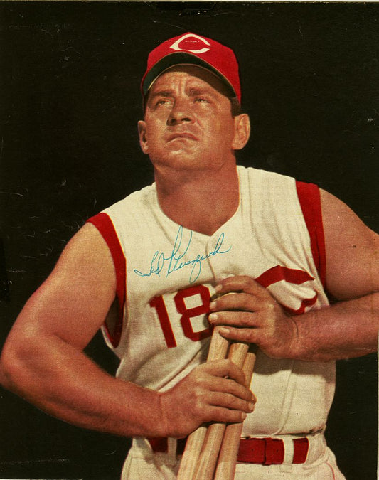 Ted Kluszewski Signed AUTO Sport Magazine Photo 1950s Cincinnati Reds Super Star