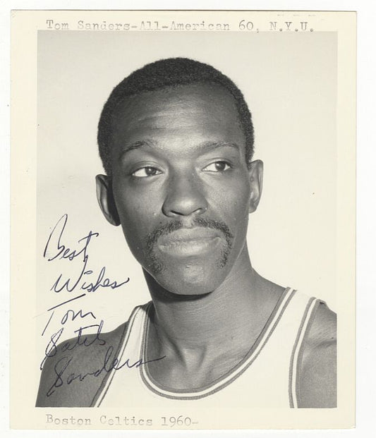 1966 Tom Satch Sanders Signed AUTO Original TYPE I Boston Celtics Team Issued Photo