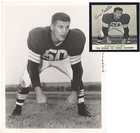 Vince Costello Cleveland Browns TYPE I original Photo Used for 1959 Kahn's Weiners Football Card