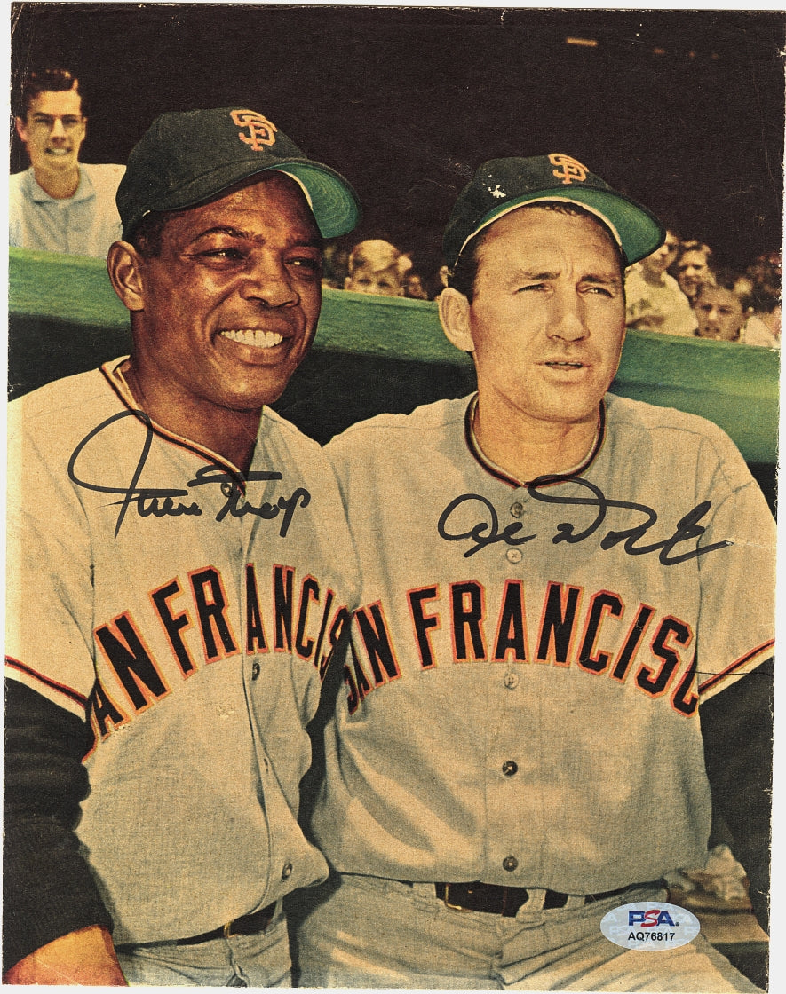 Willie Mays & Alvin Dark Signed AUTO Photo San Francisco Giants HOF PSA/DNA