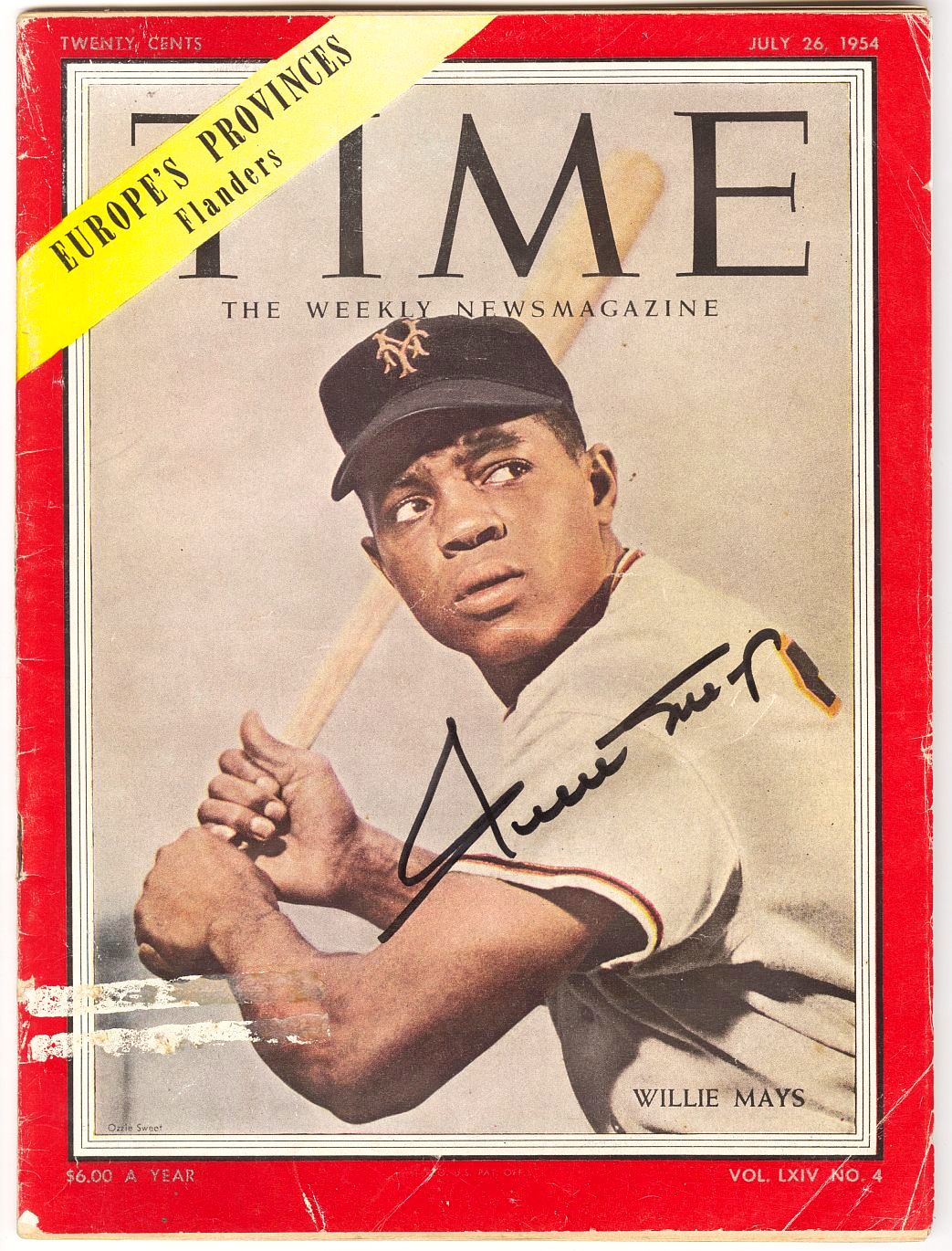 1954 Willie Mays Signed AUTO TIME Magazine July 26, 1954 Full Issue PSA/DNA COA