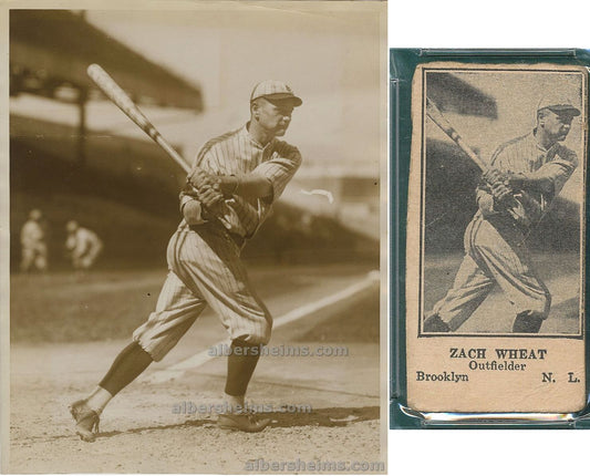 Circa 1922-23 Zack Wheat Original TYPE I Photo Used For 1925-31 W590 Baseball Card Baseball HOF